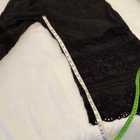 Johnny Was crop lace cotton black pants M - Picture 10 of 16